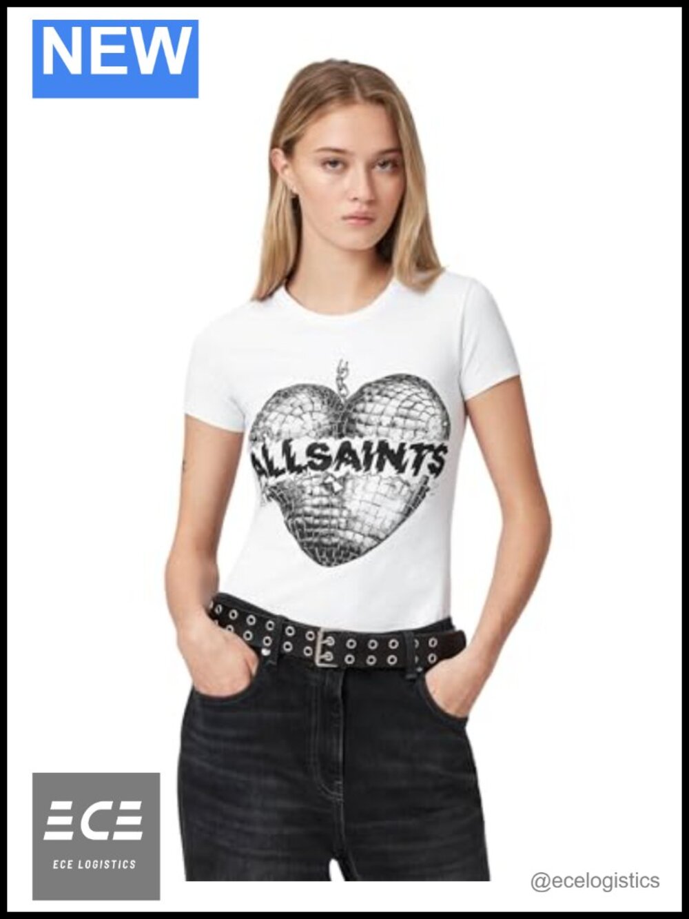 AllSaints Reflect Stevie Tee Crew Neck Short Sleeve Regular Fit Pullover